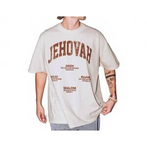 NEW MALTA APPAREL unisex - jehovah tee in cream/brown